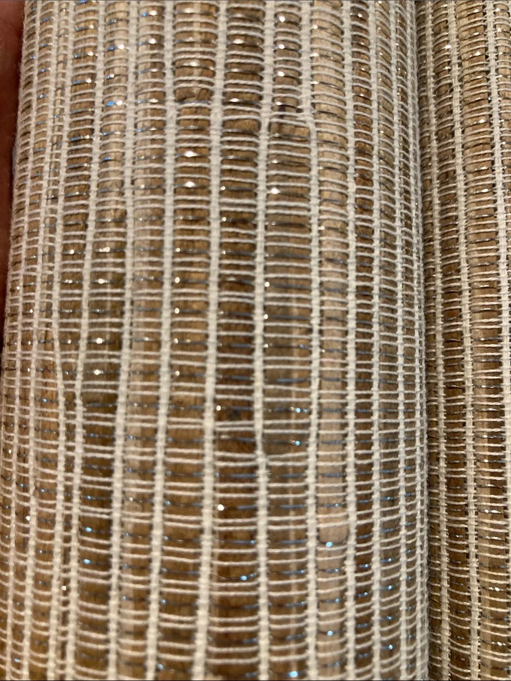 Neutral Woven Table Runner - Cream grey tan Dining Accent